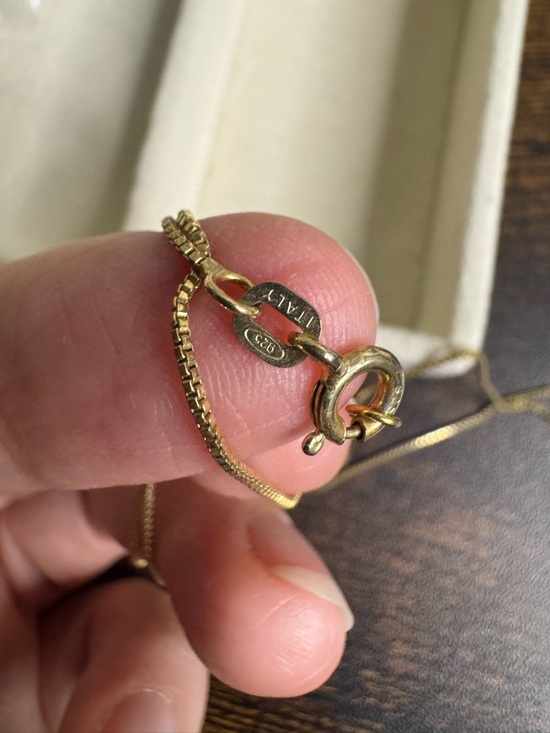 Gold Vermeil Heart Pendant Necklace with Ruby-Red Center FAS 925 Italy 18” - Picture 14 of 15